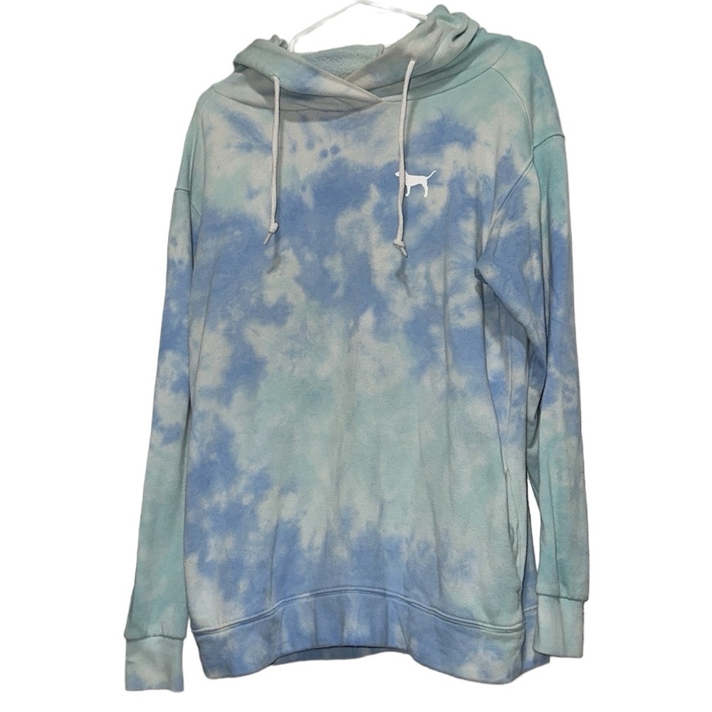 VS Pink Crossover Tie Dye Blue Hoodie